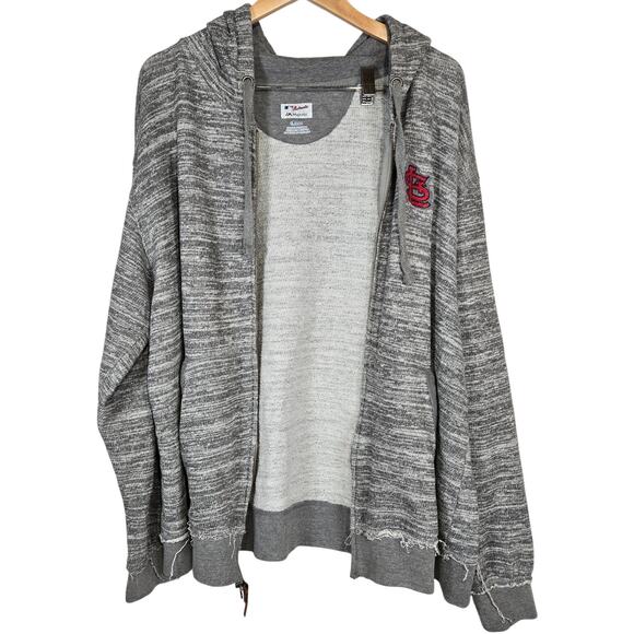 Majestic Authentic MLB St Louis Cardinals Long Sleeve Full Zip‎ Hoodie Gray XL - Picture 3 of 11